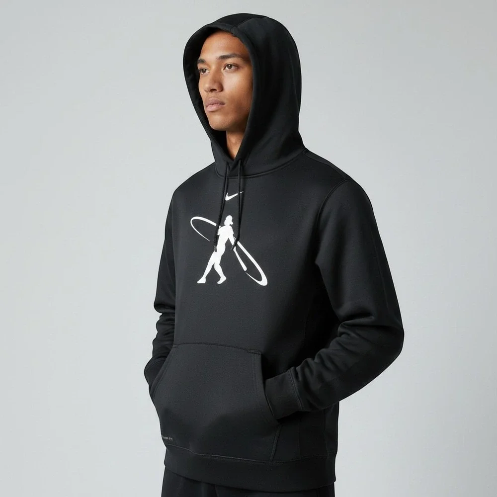 Nike Baseball Hoodie Men Large Black Good Therma-FIT Pullover 818138-010